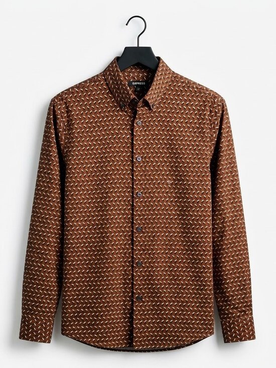 Express Other - Express Men's Geometric Pattern Button-Down Shirt